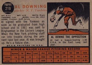 Al Downing  baseball card collectible - Main Image 2