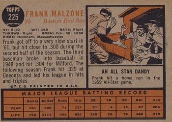 Frank Malzone  baseball card collectible - Main Image 2