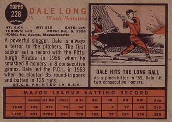 Dale Long  baseball card collectible - Main Image 2