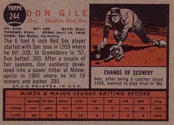 Don Gile  baseball card collectible - Main Image 2