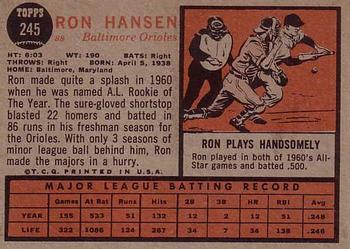 Ron Hansen  baseball card collectible - Main Image 2