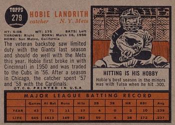 Hobie Landrith  baseball card collectible - Main Image 2