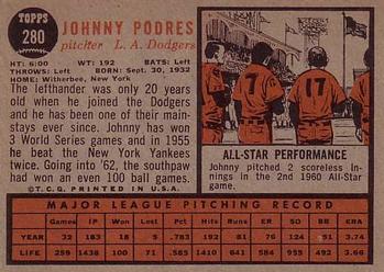 Johnny Podres  baseball card collectible - Main Image 2