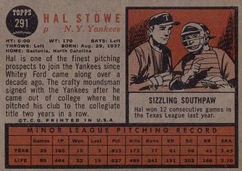 Hal Stowe  baseball card collectible - Main Image 2