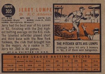 Jerry Lumpe  baseball card collectible - Main Image 2