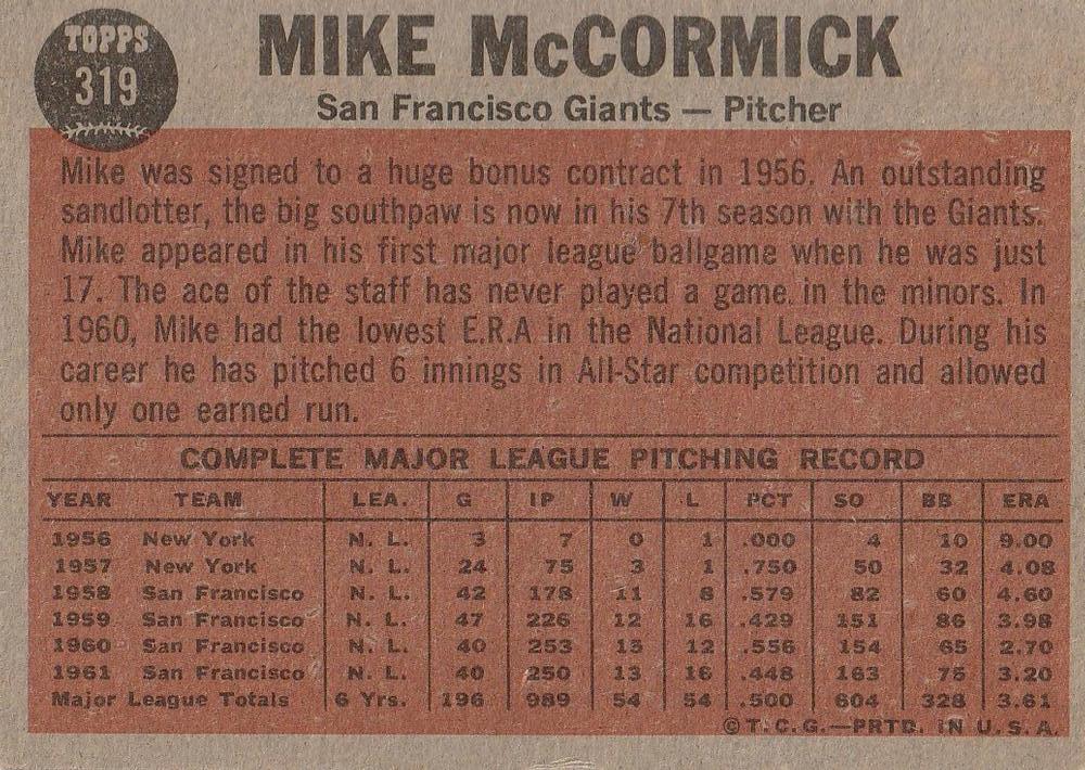 McCormick Shows His Stuff  baseball card collectible - Main Image 2