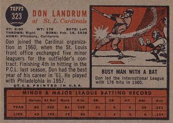 Don Landrum  baseball card collectible - Main Image 2