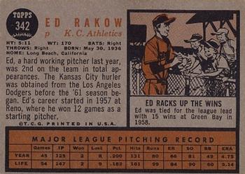Ed Rakow  baseball card collectible - Main Image 2