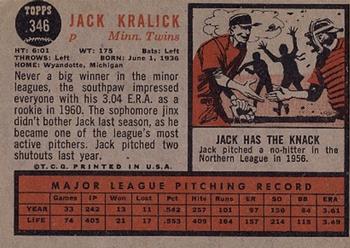 Jack Kralick  baseball card collectible - Main Image 2