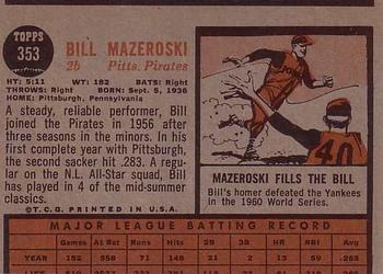 Bill Mazeroski  baseball card collectible - Main Image 2