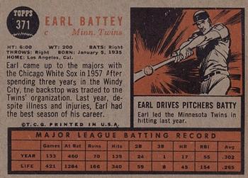 Earl Battey  baseball card collectible - Main Image 2