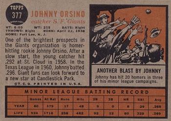 Johnny Orsino  baseball card collectible - Main Image 2