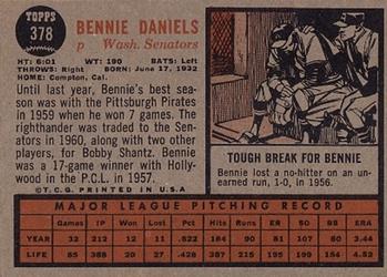 Bennie Daniels  baseball card collectible - Main Image 2