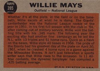 Willie Mays  baseball card collectible - Main Image 2