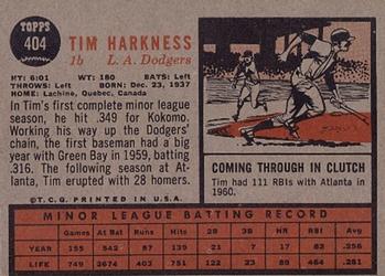 Tim Harkness  baseball card collectible - Main Image 2