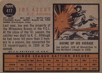 Joe Azcue  baseball card collectible - Main Image 2