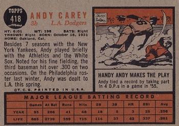 Andy Carey  baseball card collectible - Main Image 2