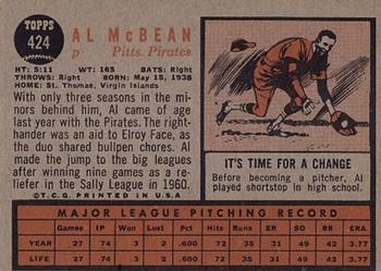 Al McBean  baseball card collectible - Main Image 2