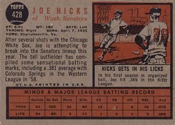 Joe Hicks  baseball card collectible - Main Image 2
