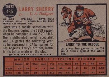Larry Sherry  baseball card collectible - Main Image 2