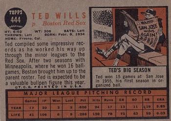 Ted Wills  baseball card collectible - Main Image 2