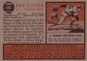 Don Elston  baseball card collectible - Main Image 2