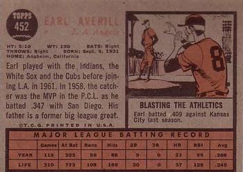 Earl Averill  baseball card collectible - Main Image 2