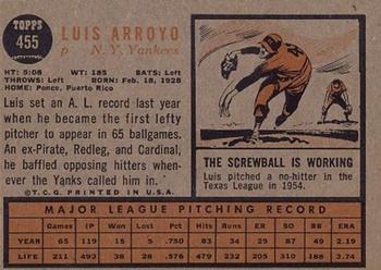Luis Arroyo  baseball card collectible - Main Image 2