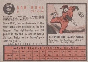Bob Buhl  baseball card collectible - Main Image 2