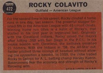 Rocky Colavito  baseball card collectible - Main Image 2