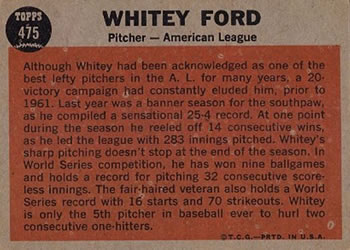 Whitey Ford  baseball card collectible - Main Image 2