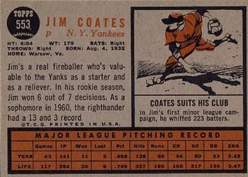 Jim Coates  baseball card collectible - Main Image 2