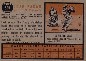 Jose Pagan  baseball card collectible - Main Image 2