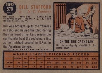 Bill Stafford  baseball card collectible - Main Image 2