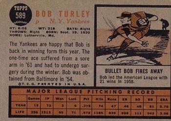 Bob Turley  baseball card collectible - Main Image 2