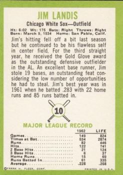 Jim Landis  baseball card collectible - Main Image 2