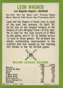 Leon Wagner  baseball card collectible - Main Image 2