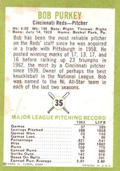 Bob Purkey  baseball card collectible - Main Image 2