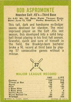 Bob Aspromonte  baseball card collectible - Main Image 2