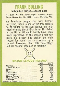 Frank Bolling  baseball card collectible - Main Image 2