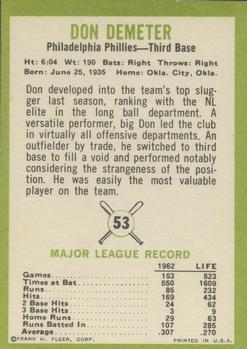 Don Demeter  baseball card collectible - Main Image 2