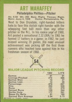 Art Mahaffey  baseball card collectible - Main Image 2