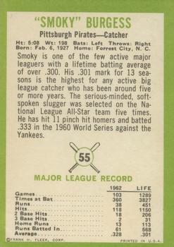 "Smoky” Burgess  baseball card collectible - Main Image 2