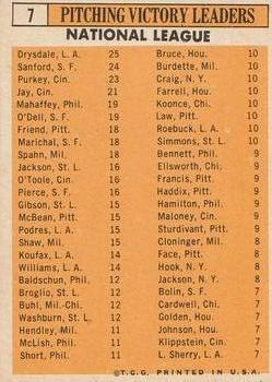 1962 National League Pitching Leaders (Don Drysdale / Jack Sanford / Bob Purkey / Joe Jay / Art Mahaffey / Billy O’Dell)  baseball card collectible - Main Image 2