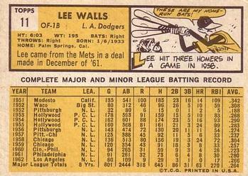 Lee Walls  baseball card collectible - Main Image 2