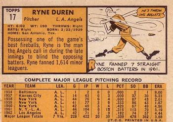 Ryne Duren  baseball card collectible - Main Image 2