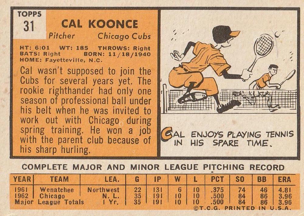 Cal Koonce  baseball card collectible - Main Image 2