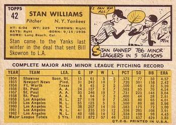 Stan Williams  baseball card collectible - Main Image 2