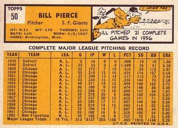 Bill Pierce  baseball card collectible - Main Image 2
