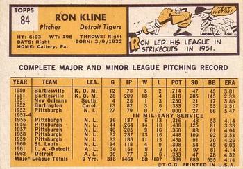 Ron Kline  baseball card collectible - Main Image 2